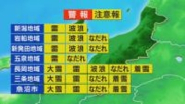 雪が降り カミナリが鳴るところも、積雪の多い地域はなだれに注意を【これからの天気(1月29日11時40分現在)｜新潟】