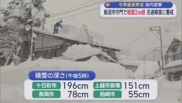 今シーズン最長寒波が県内直撃「屋根が危ない」信号機が埋まりそうなほどに、交通障害に警戒【新潟】