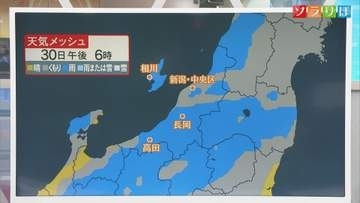 30日は冷たい雨に 雨脚が強まるところも【気象予報士が解説｜新潟】