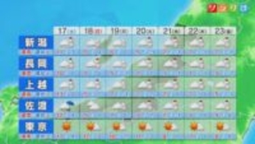 来週20日から強烈な寒波襲来、平地も含めて「警報級の大雪」になる日も【これからの天気(1月16日18時40分現在)｜新潟】