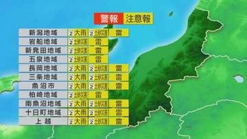 所々でにわか雨や雷雨、今夜遅くにかけて浸水・土砂災害に注意を【これからの天気(7月27日11時40分現在)｜新潟】