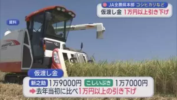 JA全農県本部 収穫されるコシヒカリの仮渡し金を1万円以上引き下げ･･･令和のコメ騒動から一転【新潟】