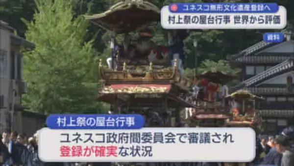 ユネスコの無形文化遺産に登録確実視『村上祭の屋台行事』市民ら「名誉であり誇り」期待の声【新潟】