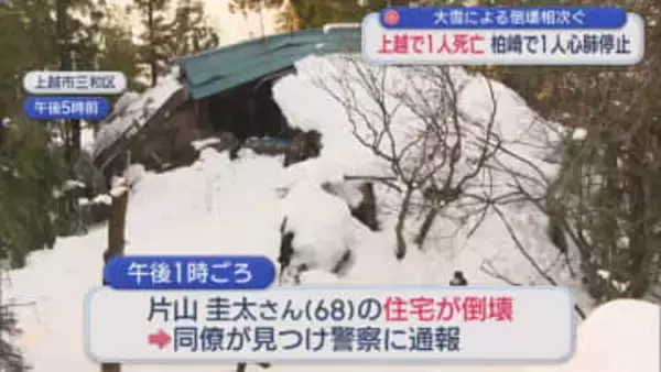 アーケードや車庫、住宅が･･･大雪による倒壊が相次ぐ、上越で1人死亡【新潟】