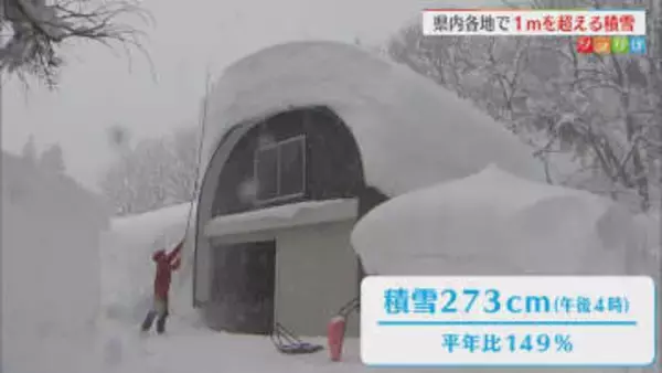 魚沼市守門273cm 平年と比べ約1.5倍の積雪に「あんまり続いて大変」雪かきに追われる住民【新潟･上越市】