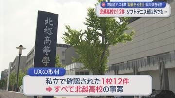 私立12件はすべて北越高校 不適切な可能性のある遠征：磐越道バス事故受け県が実態調査【新潟】
