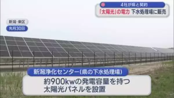 下水処理場に太陽光パネル 県に電力販売【新潟】