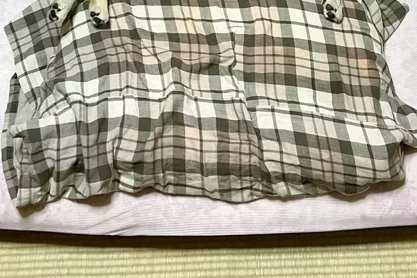 『どうしたらええんや』眠ろうと寝室に行った結果→犬がお布団で…まさかの光景が5万表示「柴枕のチャンスｗ」「同じ方向しか無理で草」と爆笑