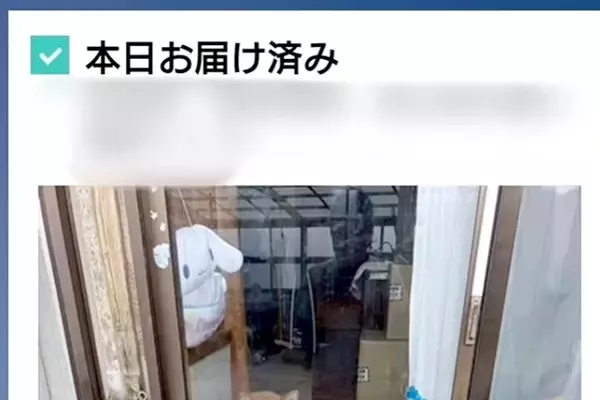 Amazonの置き配で『お届け完了通知』が来たので確認→もはや商品がメインではない『まさかの光景』に反響「守ってるｗ」「写ってなくて草」