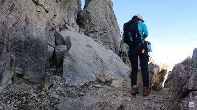 柴犬と『海外で登山』してみたら…岩場をいとも簡単に登っていく姿と絶景に「息を止めて見入っていました」「凄いです」と感動の声