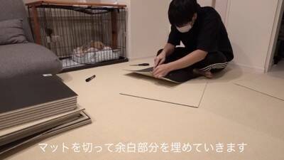 犬を飼ったので『部屋にタイルマットを敷き詰めた』結果…思った以上に『喜びが限界突破する光景』が364万再生「スライディングｗ」「可愛い」