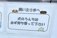 工事現場で見つけた『犬の飼い主に向けた張り紙』→下を見てみると…センスがありすぎる『まさかの配慮』が180万表示「優しい世界」「可愛い」