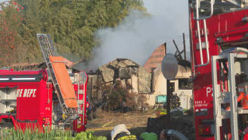 上山市で住宅が全焼した火災　遺体は住人の男性の寝室で発見　身元の特定進める