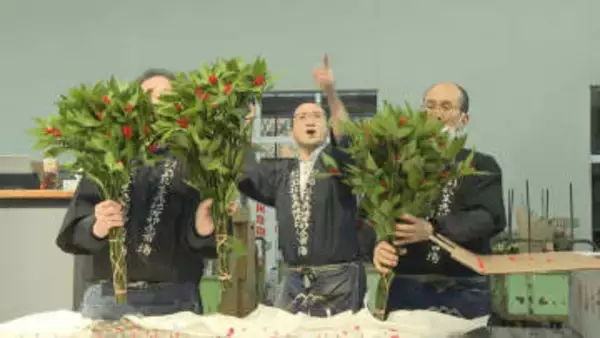 山形市で正月の縁起物「センリョウ」の競り　5000本が競りにかかり価格は去年とほぼ同じ