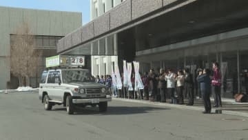 山形県庁で白ばら啓発隊が出発式　若者の投票意識向上へ高校生の演舞披露　街頭啓発中心に展開