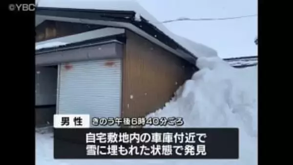山形県内で雪害事故相次ぐ 新庄市では男性(72)が雪に埋もれた状態で発見　搬送先で死亡確認