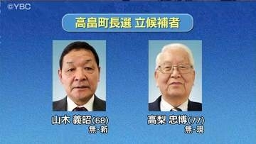 現職と新人の一騎打ち　山形県高畠町長選は19日に投開票