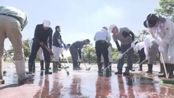 開園まであと1週間 川西ダリヤ園で住民らが清掃活動 650品種10万本のダリアが来場者迎える