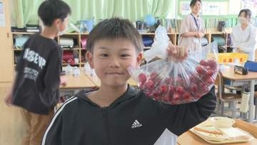 「めっちゃ甘くてめっちゃおいしい」児童が絶賛 天童市の給食にやまがた紅王 5000食提供