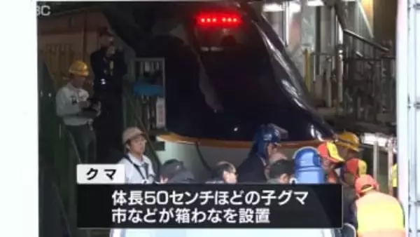 JR新庄駅の車庫に一時クマ居座る　箱わなで捕獲　山形新幹線１本が区間運休