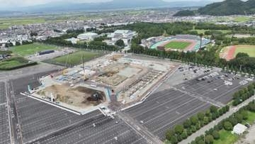 モンテディオ新スタジアム工事順調　選手と8m超臨場感の舞台が2028年開業へ