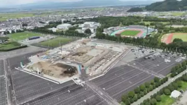 モンテディオ新スタジアム工事順調　選手と8m超臨場感の舞台が2028年開業へ