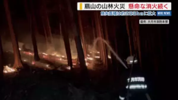 【消防隊員が撮影】「上から火の粉が落ちてきて」 扇山の山林火災 焼失面積は約233haに拡大 山梨