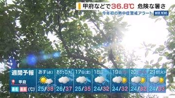 甲府と身延で36.8℃ 熱中症疑いで90代男性が重症 危険な暑さに注意を 山梨