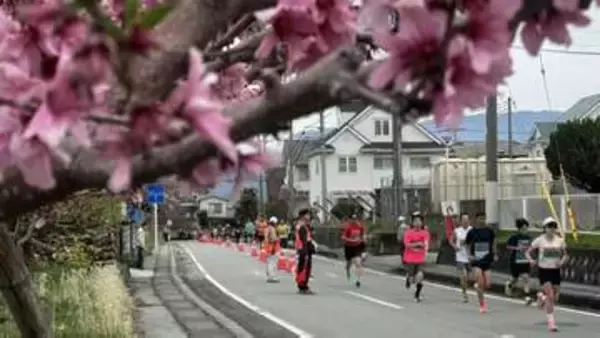 「お花見も楽しめた」 ランナーを甲府盆地の春が出迎える 笛吹市桃の里マラソン 約3,200人が参加 山梨