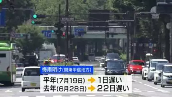 【速報】関東甲信が梅雨明け 平年より1日遅く 向こう1週間は猛烈な暑さか 山梨