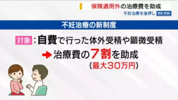 不妊治療で新制度 保険適用外の治療費7割助成 回数や年齢の制限超えなど対象 山梨