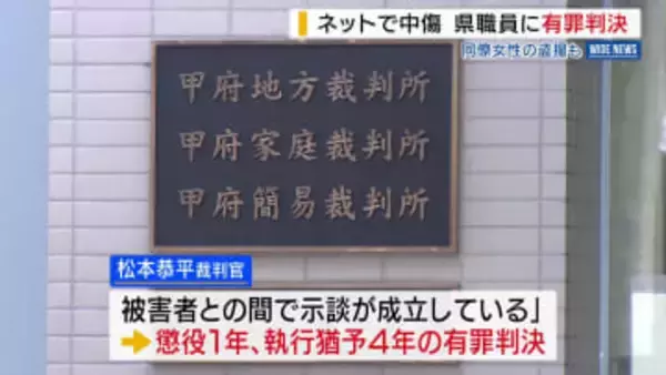 同僚女性をネットで性的に中傷 複数女性の盗撮も 県職員の男に執行猶予付き有罪判決 山梨