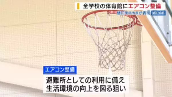 全学校の体育館にエアコン整備へ 樋口市長が表明 小中学校の給食無償化も 山梨・甲府市