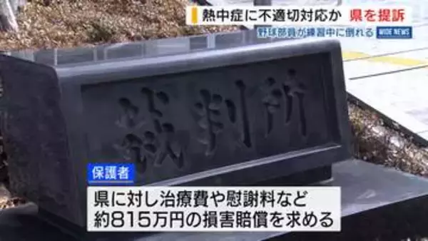 熱中症に不適切対応か 野球部員が練習中に倒れる 保護者が山梨県を提訴 山梨