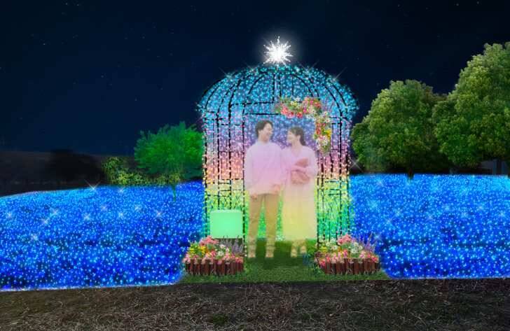 足立区・舎人公園、ネモフィラブルーと幻想的な光の演出が楽しめる「花と光のムーブメント 舎人公園～ネモフィラと百花の花景色～」4月10日より開催！