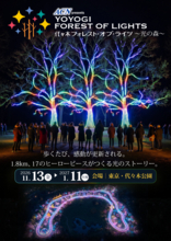 代々木公園、全長1.8kmを五感で歩く体験型イルミネーションを11月13日より開催！
