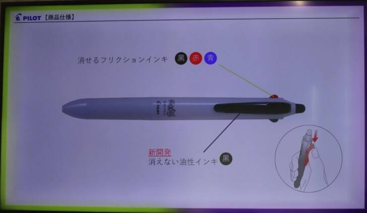 “消せる”と“消せない”を1本で切り替える！パイロットより新『フリクションボール スイッチ』登場