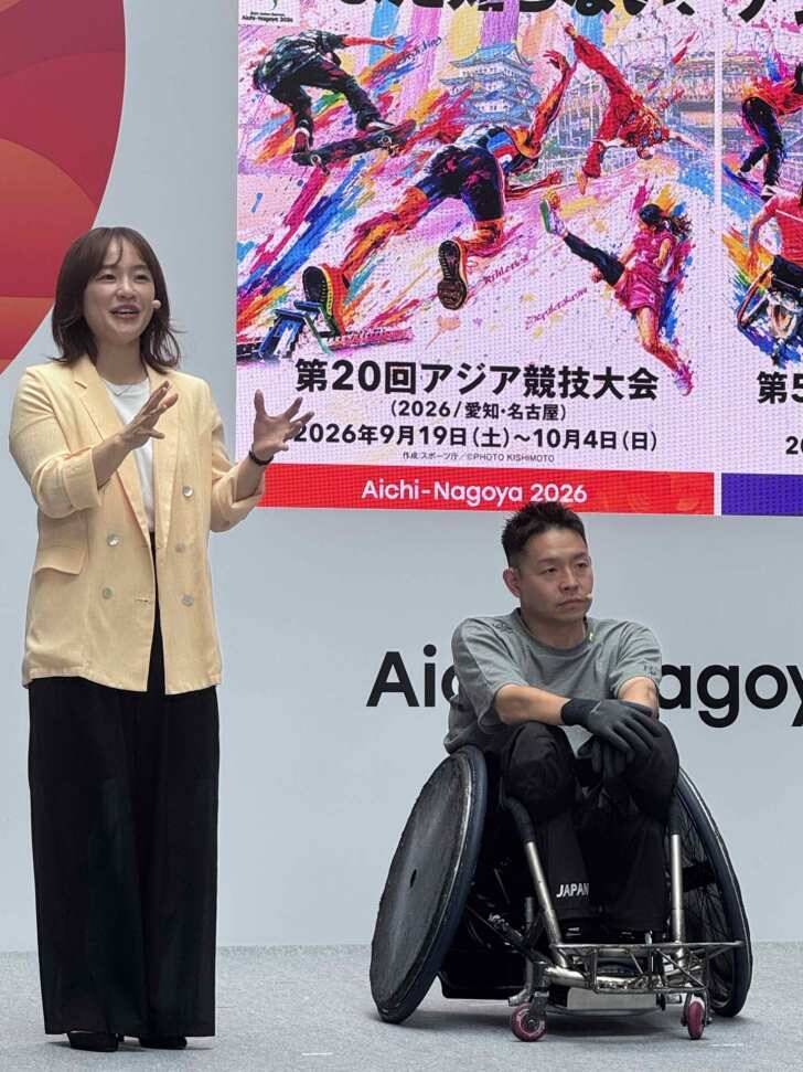 アルコ＆ピースが車いすラグビーの迫力に驚愕！元女子レスリング登坂絵莉「世界最高レベルの試合を生で」　愛知・名古屋2026アジア大会開催記念イベント