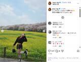 「ゆきぽよ、ヘソ出し＆美脚コーデのお花見ショット公開！「大和撫子ギャル」「可愛い～」」の画像1