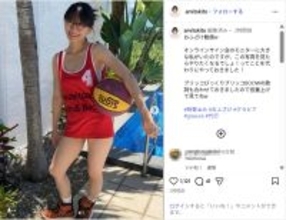 時東ぁみ、赤いバスケユニフォーム姿公開！「可愛い」「バスケのユニフォームが一番似合うアイドル」