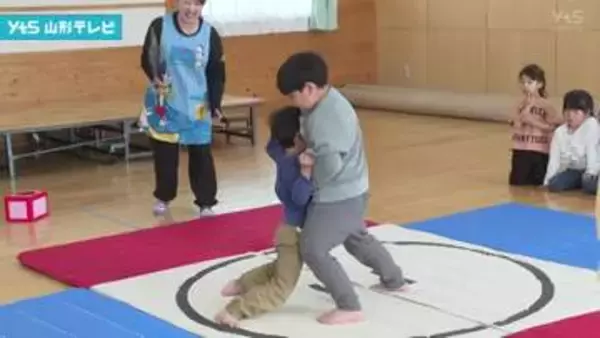 東根市のこども園で相撲大会 ちびっこ力士たちが熱戦