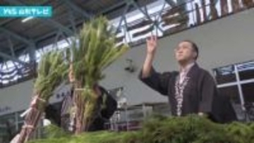 山形市 早くも正月飾りに欠かせない松の競り