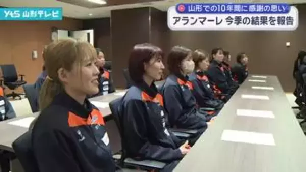 SVリーグアランマーレの選手たちが酒田市役所を訪問　矢口明子市長に今季の結果を報告