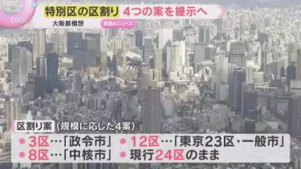 大阪都構想　焦点の特別区のカタチ　区割りは4つの案で議論を　吉村知事