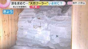“天然クーラー”六甲山の氷室開き　去年は初めて氷が全て消失…今年は10トン残りひんやり　神戸市