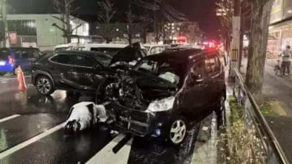 【速報】車5台が絡む多重事故　1歳女児含む3人救急搬送　母親が心肺停止の重体　京都市右京区