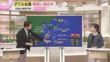 【ダブル台風接近】気象予報士・蓬莱さん解説　関西は27(土)に雨・風のピーク　1か月分の雨が2～3日で降るおそれも