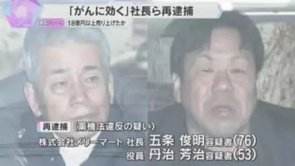 「皮膚がんの治療に…」健康食品販売会社の社長ら　薬機法違反の疑いで再逮捕　売り上げ18億円以上か