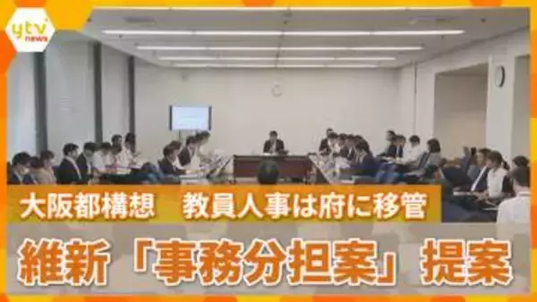 【速報】都構想「広域まちづくり」と「教員人事」は府が管轄　市立駐車場も府に移管へ　維新が法定協で「事務分担案」提案　法定協で事務分担が全て決定