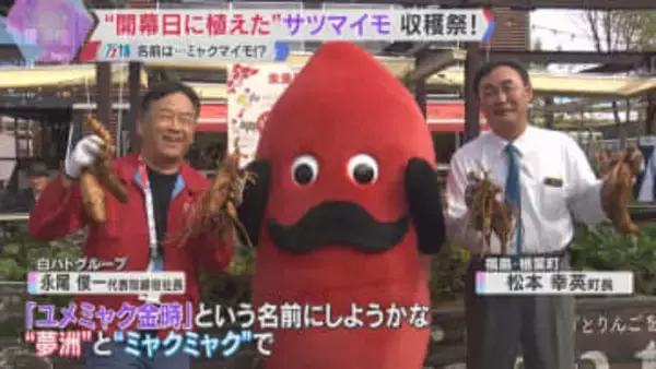 万博会場でサツマイモ収穫　開幕日に植えた福島・楢葉町の苗が大きく育つ　気になるネーミングは？